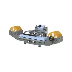 Heat press for ribbons with...